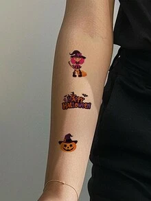 10 个/包万圣节临时纹身 - 易撕粘贴 - 万圣节不给糖就捣蛋奖品什锦糖果派对礼物糖果袋填充物 10 张万圣节装饰，庆祝万圣节！ - 彩色 - 查看 3