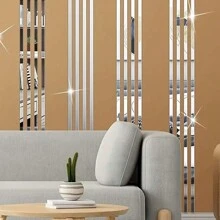 10 miếng dán tường gương bạc lấp lánh - Tự dính, có thể tái sử dụng, nhiều bề mặt, bề mặt bóng cho trang trí nhà hiện đại trong phòng khách, phòng ngủ, phòng tắm, văn phòng, miếng dán, đề can tường, đề can vinyl để trang trí nhà, vật dụng trang trí mùa xuân làm mới ngôi nhà của bạn, nhãn dán trang trí lễ hội quà tặng sinh nhật tốt nghiệp trang trí tường trang trí phòng gương treo tường gương cho phòng trang trí phòng tắm trang trí phòng khách - Nhiều màu - Xem 7