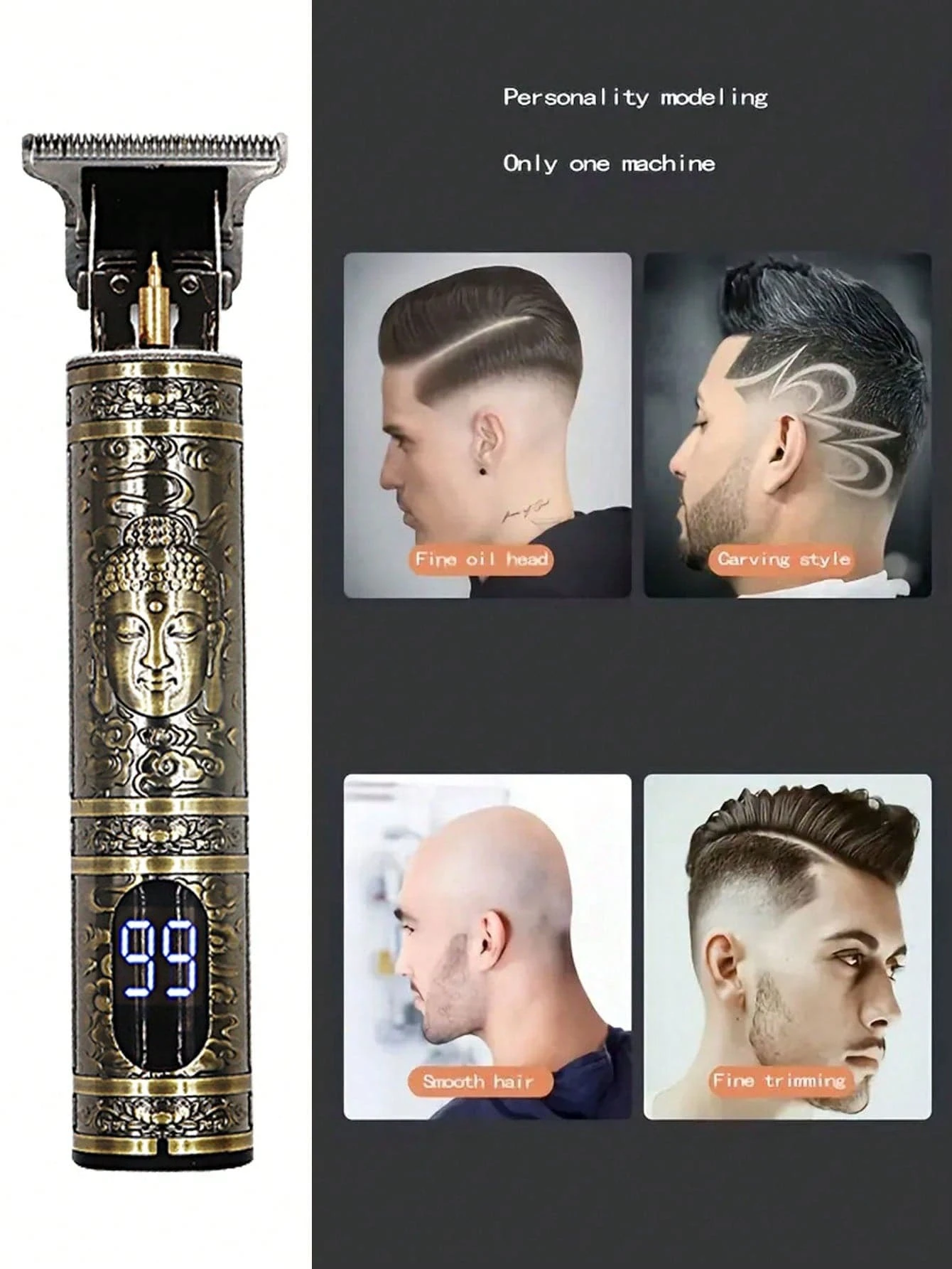 T9 Electric Hair Trimmer With Digital Display, TShaped Blade Hair