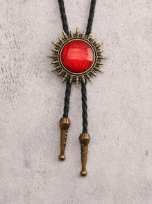 1 件太阳吊坠项链，复古哥特式合金树脂镶嵌长链配饰，圣诞节和生日的精神礼物 - 合金 - 查看 12