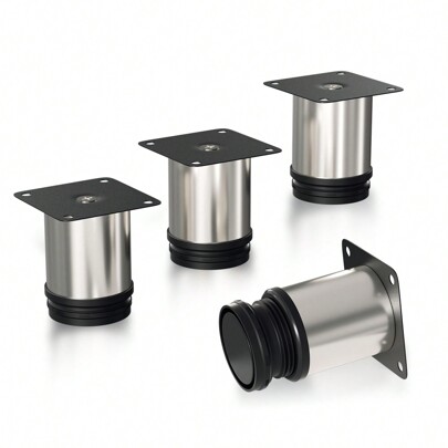 Jiubiaz 4 Piezas/8 Piezas/12 Piezas Patas de muebles Pies para cómoda de hotel Pies de zócalo ajustables de acero inoxidable, Oferta del