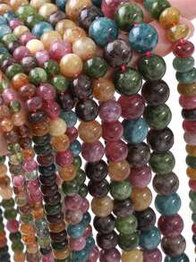 beadia Colorful Synthetic Imitation Tourmaline Circular Spacer Beads For DIY Jewelry Bracelet Accessories 38cm 1 String 4/6/8/10mm