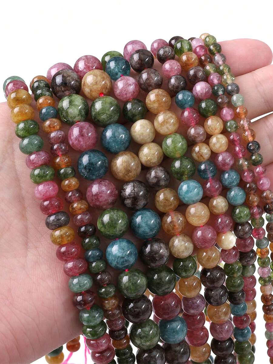 beadia Colorful Synthetic Imitation Tourmaline Circular Spacer Beads For DIY Jewelry Bracelet Accessories 38cm 1 String 4/6/8/10mm