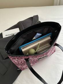 Túi Tote Thời Trang Màu Trơn - Màu Hồng Tươi - Xem 5