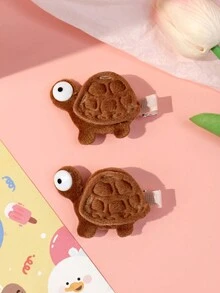 2 件儿童可爱海龟和鳄鱼发夹发饰 - 彩色 - 查看 6