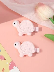 2 件儿童可爱海龟和鳄鱼发夹发饰 - 彩色 - 查看 4