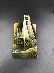 1 件彩色彩绘磁性纪念贴纸，带有旅行口号，创意个性化著名地标建筑冰箱贴 - 彩色 - 查看 11