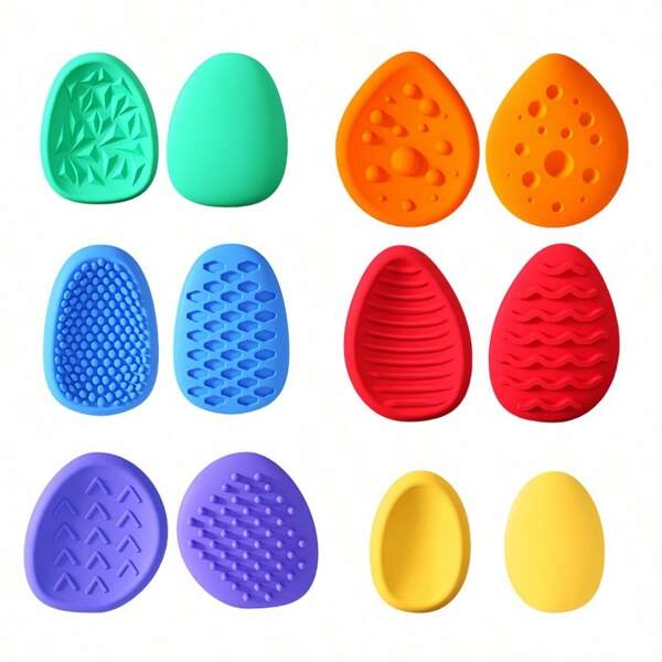 6/12 Pcs Fidget Toys Adults Silicone Worry Stone Travel Toy For Autism ADHD Teens Calm Down Quiet Anxiety Fidgets Toys Christmas Stocking Stuffer