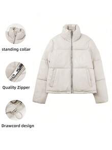 Women's Casual And Stylish Commuter Stand Collar Coat For Fall And Winter
