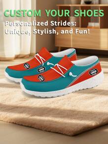 1 Pair Miami Baseball Name Custom Loafer Shoes, Personalized Name Loafer Shoes, Custom Name Thick Sole Loafers Of E-TPU, Personalized Loafer Shoes, Name Loafers, Personalized Loafer Shoes For Women And Men, Unique Loafer Shoes, Christmas Gift For Mom/Dad/Her/Him/Girlfriend/Boyfriend/Wife/Husband/Friend. - White - View 3