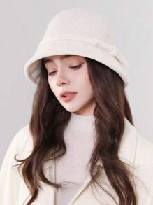 1 件女士秋冬蝴蝶结装饰渔夫帽，优雅优质复古法式圆顶帽，适合日常使用、聚会、购物 - MM1896 - 查看 14