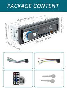 汽车收音机立体声播放器数字音频 MP3 播放器 JSD-530，60Wx4 FM 立体声音乐播放器，带 USB/SD 端口和内置 AUX 输入 - 黑色 - 查看 8