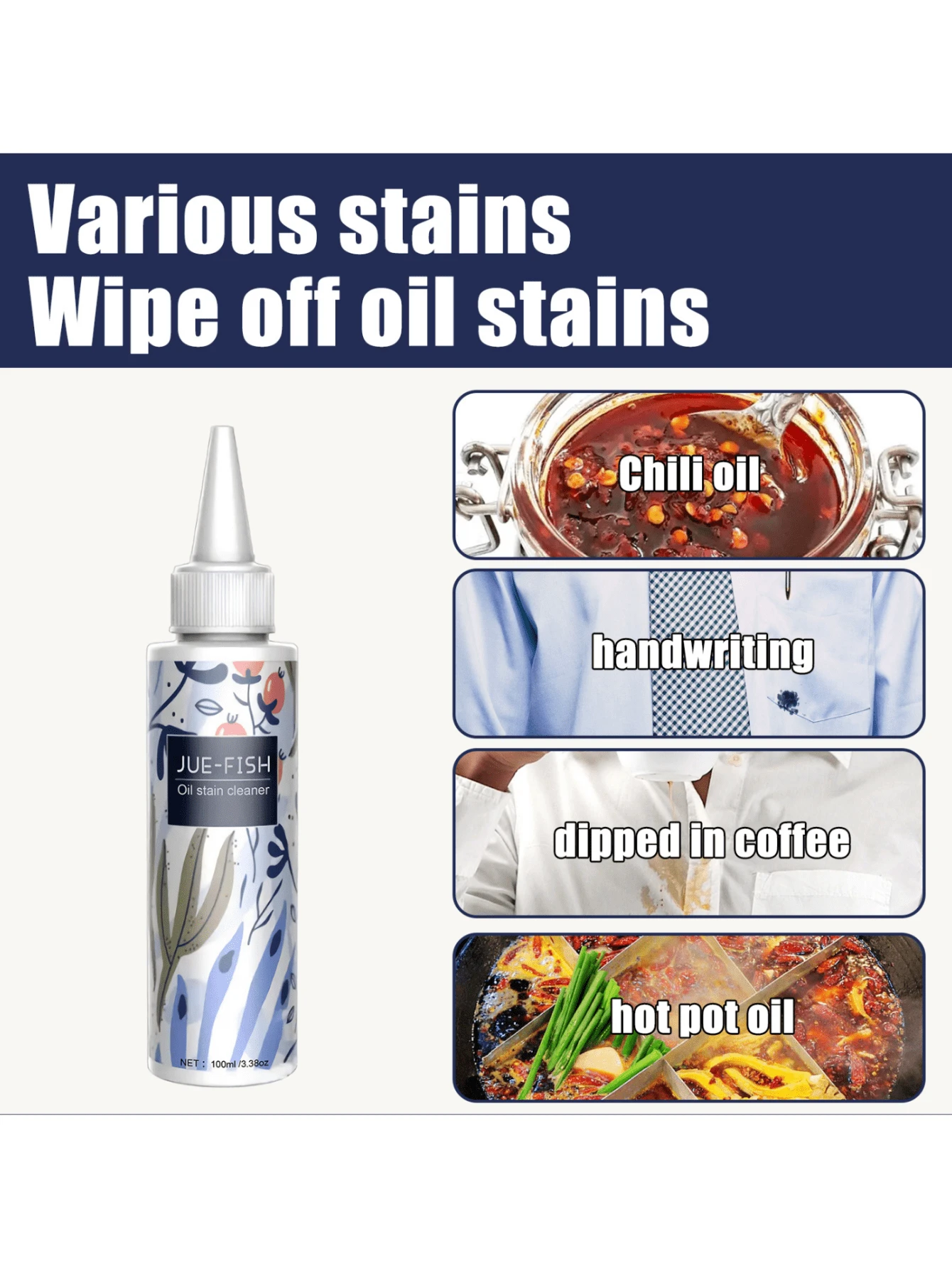 Clothes Stain Remover Removes Stubborn Grease Stains, Cleans And