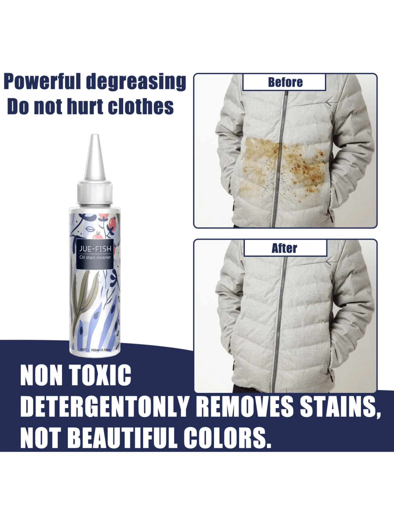 Clothes Stain Remover Removes Stubborn Grease Stains, Cleans And