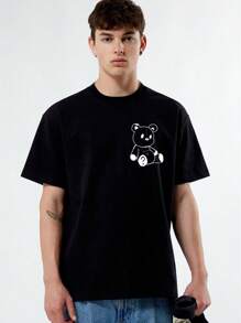 Camiseta estilo novio personalizada para hombre, de moda, casual, suelta. Diseña tu propio estampado agregando tu propia foto (selfie/foto familiar/foto de mascota/foto de amigo). Estilizada, tipo hipster, de moda, sencilla, cómoda, disfraz fácil, moda modesta, minimalista chic, para invierno/otoño, para vacaciones/fiestas, personalizada, única, disfraces para chicos, armario cápsula, estilo básico/callejero para hombres, regalos ideales para él, novio, familia, amigos, para cumpleaños, para vacaciones/fiestas, para escuela/competencia, para deportes/escalada