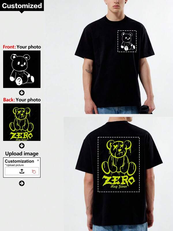 Customized Personalized Boyfriend Style Men's T-Shirt Fashion Casual Loose Tee Design Your Own Print By Adding Your Own Picture (Selfie/Family Photo/Pet Photo/Friend Photo/) Stylish, Hipster, Fashion, Contracted, Cozy, Easy Costume, Modest Fashion, Minimal Chic, For Winter/Autumn, For Vacation/Holiday,Stylish,Fashion,Hipster,Casual,Minimal Chic,Personalized,Customized,Custom,Unique,Guy Costumes,Capsule Wardrobe,Men Basic/Street Style,Ideal Gifts For Him,Boyfriend,Family,Friends,For Birthdays,For Vacation/Holiday,For School/Competition,For Sports/Climbing