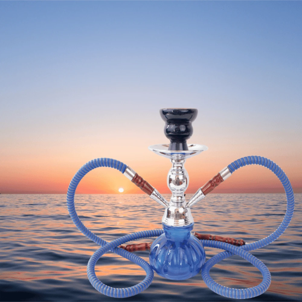 Set narghilè con parti in ferro e doppio tubo flessibile. Adatto per ...