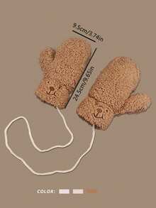 1 Cặp Găng Tay Gấu Hoạt Hình Ấm Áp Mùa Đông, Dễ Thương Và Vui Nhộn Cho Học Sinh Nữ Đi Xe Đạp, Giữ Ấm Chống Lạnh Đeo Cổ Ngoài Trời, Chống Lạnh, Găng Tay, Găng Tay Dày Cho Tất Cả Các Ngón Tay Màu Trơn Cho Nữ, Găng Tay Chống Lạnh Cảm Ứng Cho Nữ Trong Thời Tiết Lạnh - Nhiều màu - Xem 9