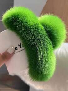 新款超大号真兔毛发夹发饰，高端毛绒发卡，女士秋冬情人节发爪夹，发夹，发卡，发夹，发卡，发卡，发夹，发卡，秋季发饰，女士度假装扮，情人节礼物，夏季海滩 - 彩色 - 查看 18