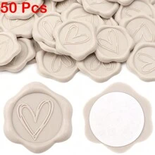 CYFUN DESIGN 25Pcs/30Pcs/50Pcs Heart/Flower Branch Pattern Wax Seal Stickers, Envelope Seal Stickers, Envelope Seal Self-Adhesive Gold Stickers For Wedding Party Birthday Gift Back To School