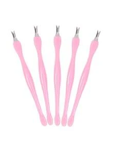 5 dụng cụ đẩy biểu bì bằng thép không gỉ, dụng cụ chăm sóc móng để loại bỏ da chết - Hồng - Xem 2