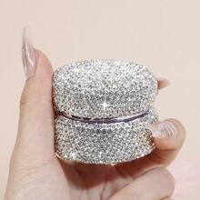 1pc Portable Cosmetic Travel Container With Refillable Cosmetic Jar Container, Inlaid With White Rhinestones, Suitable For Skin Care With Lotion And Cream Leakproof, Suitable For Travel, Drawer, Dressing Table, With Refillable Cosmetic Jar Container, Must-Have Gift For Him/Her During Festivals