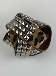 新款豹纹羽毛装饰腰带，朋克风系列，嘻哈腰带，Y2K铆钉腰带，时尚百搭，适合夏季、秋季、万圣节、秋冬季等各种场合，青少年、青年、男士皆宜，休闲、户外、运动、度假、毕业礼物、生日礼物、日常穿着皆可。 - 彩色 - 查看 14