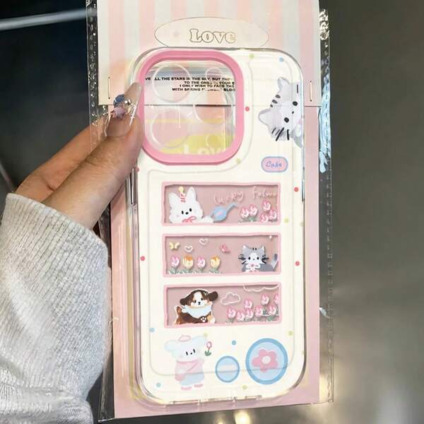 Funda de teléfono transparente con consola de juegos retro de dibujos animados de animales lindos, compatible con Apple 11, 13, 14, 15, 16, 7, 8, X y S21/PLUS/ULTRA, S22/PLUS/ULTRA, S23+/ULTRA, S24/PLUS/ULTRA, iPhone17/17pro/17Promax/Air