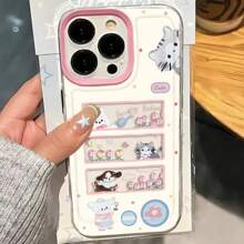 Cute Cartoon Animal Retro Game Console Transparent Phone Case, Compatible With Apple 11, 13, 14, 15, 16, 7, 8, X And S21/PLUS/ULTRA, S22/PLUS/ULTRA, S23+/ULTRA, S24/PLUS/ULTRA, IPhone17/17pro/17Promax/Air - Clear - View 3