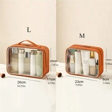 Túi đựng đồ trang điểm PU trong suốt, Túi đựng mỹ phẩm du lịch dung tích lớn, Túi đựng đồ vệ sinh khi bơi thể dục Túi đựng đồ vệ sinh cá nhân Túi đựng đồ rửa mặt Túi đựng đồ tắm đi biển Đồ dùng thiết yếu cho kỳ nghỉ Đồ dùng học tập Đồ dùng thiết yếu khi đi du lịch Ký túc xá nữ - màu đen - Xem 6