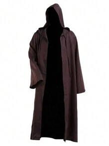 1pc Halloween Warrior Cloak, Anakin Cape Cosplay Costume Robe - Brown - View 3