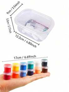 1 Bộ sơn Acrylic Mini màu ngẫu nhiên, Bộ sơn có thể giặt được, Màu ngẫu nhiên và cọ sơn, Gói số lượng lớn Que sơn Acrylic thích hợp làm quà tặng cho lớp học, tiệc tại nhà - Nhiều màu - Xem 6