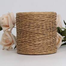 100g 天然拉菲草草纱拉菲草纸编织材料垫子篮子帽子手提包彩色 DIY 钩针编织用品 - 彩色 - 查看 23