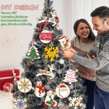 5/10/12pcs Wooden Crafts To Paint Tree Hanging Ornaments Unfinished Wood Cutouts Decoration DIY Crafts (Wooden Tree Cutouts) Best Gifts Birthday