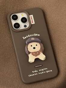 GUCADI 1 件复古可爱卡通软手机壳带支架,防震全覆盖,适用于 16/15/14/13/12/11 系列,秋冬防水防摔防刮 - 彩色 - 查看 6