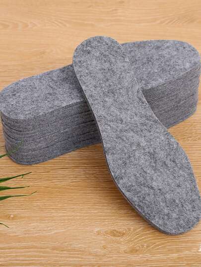 1 Pair, 5mm Thick Wool Felt Insoles, Warm, Breathable, Absorbent, Soft And Comfortable, Can Be Cut To Fit Men And Women Shoes For Winter