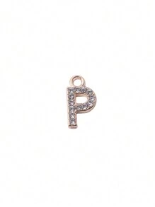 10/26pcs Fashion Rhinestone Zinc Alloy 26 English Letters Pendant Earrings Necklace Bracelet Phone Case Zipper Charms DIY Jewelry Accessories - 26 Letter Pendants - View 19