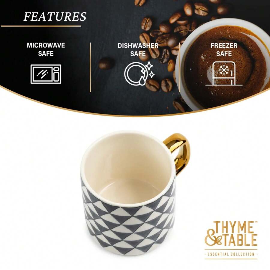 Thyme & Table Stoneware Mug, Medallion Collection SHEIN USA