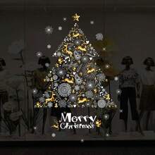 1 miếng dán cửa sổ tĩnh điện trang trí Giáng sinh vui vẻ, cửa kính, cửa sổ, tủ, vòng hoa, nhãn dán cây thông Noel để trang trí nhà cửa - Nhiều màu - Xem 6