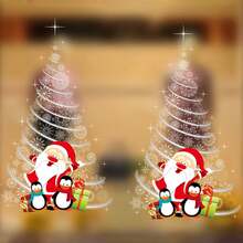 1 miếng dán cửa sổ tĩnh điện trang trí Giáng sinh vui vẻ, cửa kính, cửa sổ, tủ, vòng hoa, nhãn dán cây thông Noel để trang trí nhà cửa - Nhiều màu - Xem 4