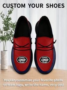 1 Pair New England Baseball Name Custom Loafer Shoes, Personalized Name Loafer Shoes, Custom Name Thick Sole Loafers Of E-TPU, Personalized Loafer Shoes, Name Loafers, Personalized Loafer Shoes For Women And Men, Unique Loafer Shoes - Black - View 4