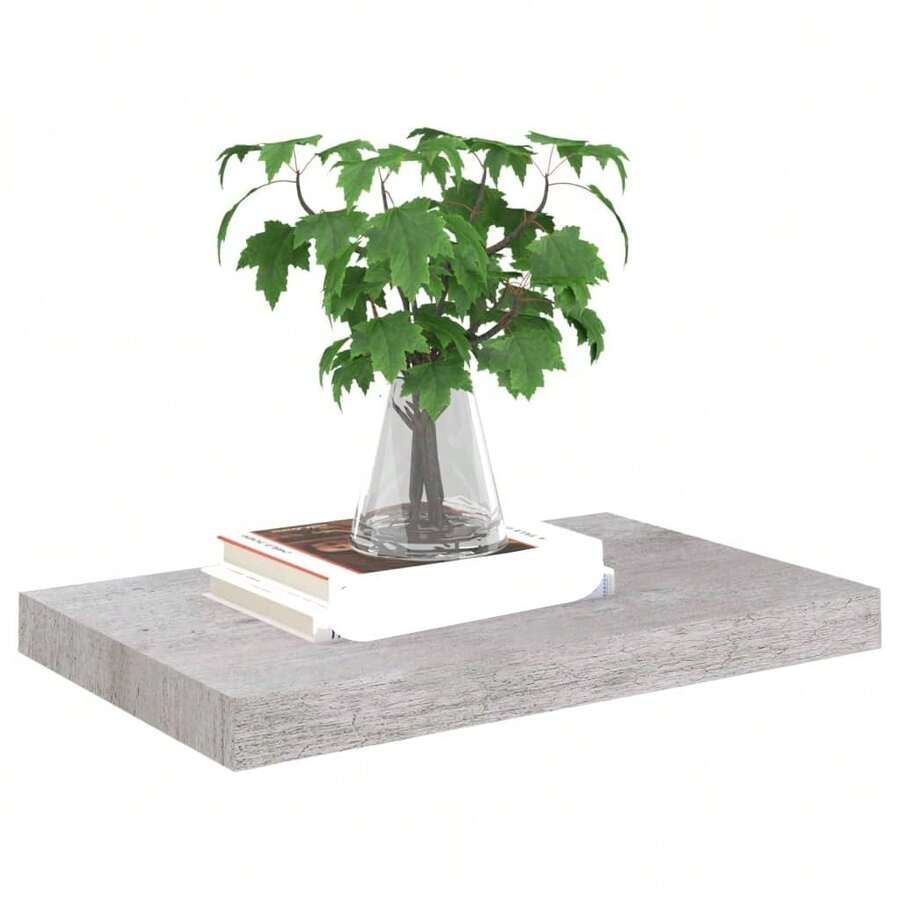 Floating Wall Shelf Concrete Grey MDF 50x23x3.8cm SHEIN USA