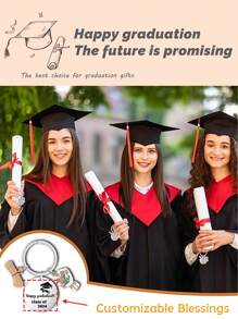 1pc Customized Graduate Keychain, Unique Keychain Funny Gift For Postgraduate Students, Teachers, Suitable For Kids, Partners, Friends And Classmates, Stainless Steel