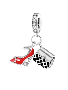 1 Mặt dây chuyền hình trái tim mạ bạc Giáng sinh phù hợp làm vòng tay trang sức DIY cho phụ nữ - Bạc - Xem 25