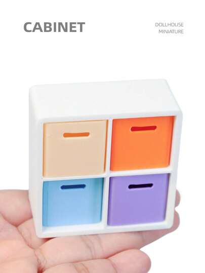 1Set Dollhouse Miniature Furniture: 1/12 Scale Miniature Multifunctional Storage Box DIY Rack, Desk Decor For Bedroom And Study Room Scene