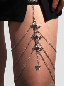 时尚甜美酷炫风格夸张小蛇吊坠腿链弹力蕾丝珠链个性化春夏身体链眼罩性感内衣配饰，万圣节，圣诞节，情人节，约会，派对，约会