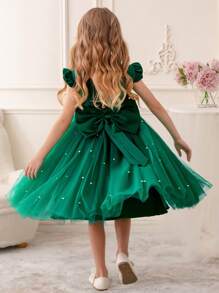 Robe de fête en tulle froufrou pour jeune fille, style princesse élégante, convient pour les robes de filles, les anniversaires, la Saint-Valentin, les bals, les fêtes, le port quotidien, les représentations et les spectacles sur scène