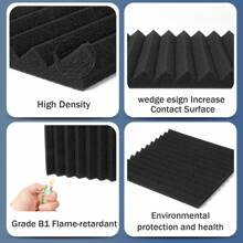 50 Pack Acoustic Foam Panels 1" X 12" X 12" Wedge Soundproof Studio Foam For Walls Sound Absorbing Panels Sound Insulation For Studio