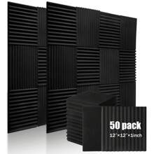 50 Pack Acoustic Foam Panels 1" X 12" X 12" Wedge Soundproof Studio Foam For Walls Sound Absorbing Panels Sound Insulation For Studio