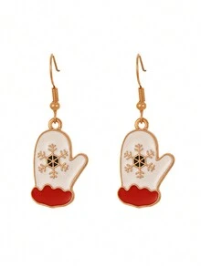 2 件创意时尚可爱圣诞金属油滴圣诞系列耳环，女士珠宝礼物适合节日派对庆祝佩戴 - 耳環 - 查看 17